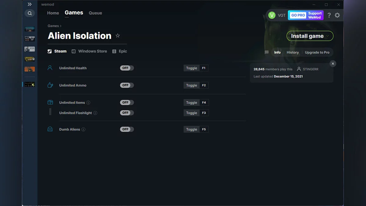 Alien: Isolation — Formateur (+5) du 15/12/2021 [WeMod]