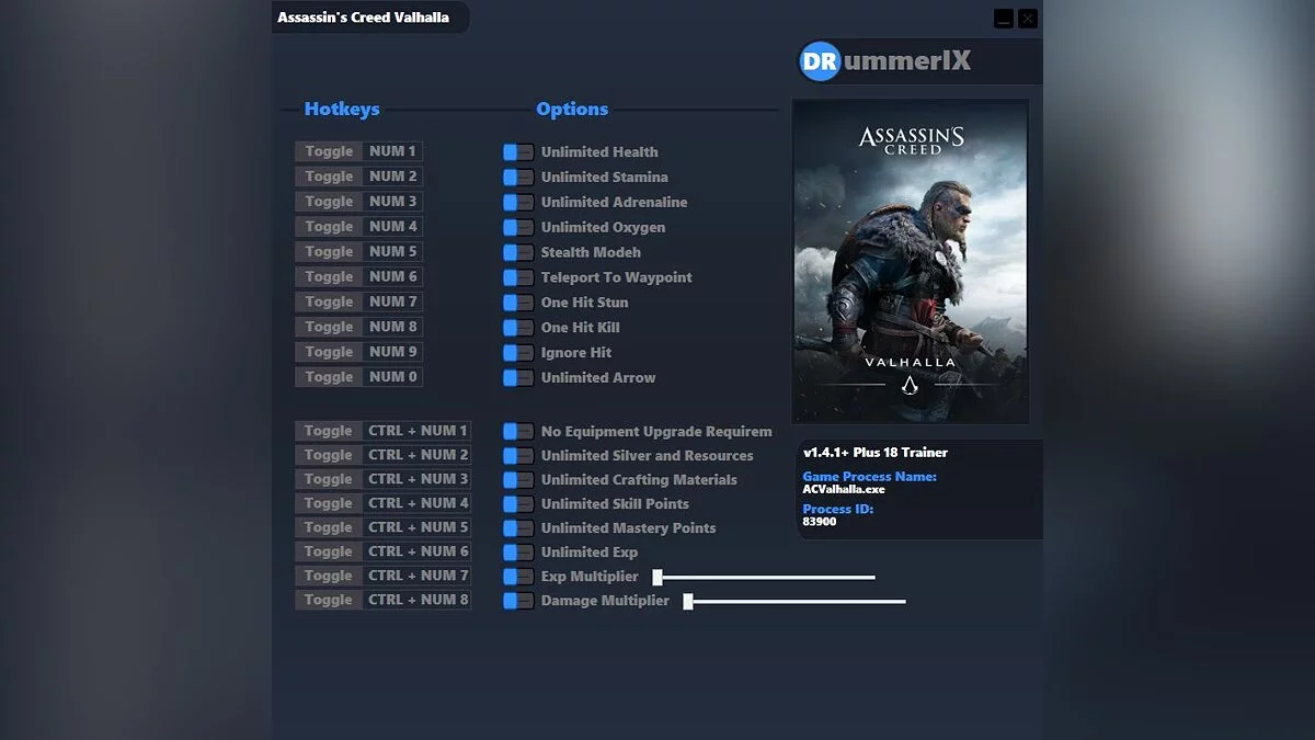 Assassin&#039;s Creed Valhalla — Трейнер (+18) [Game Version: v1.4.1+] 