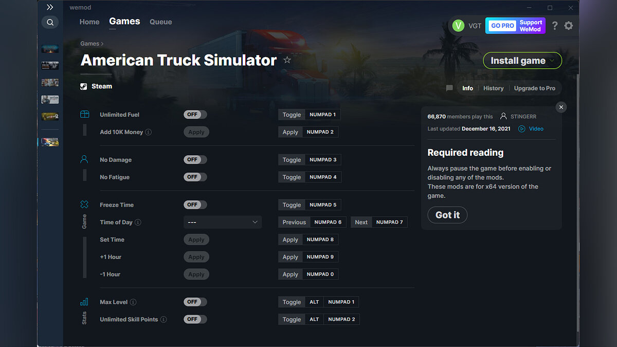 American Truck Simulator — Trainer (+11) from 12/16/2021 [WeMod]