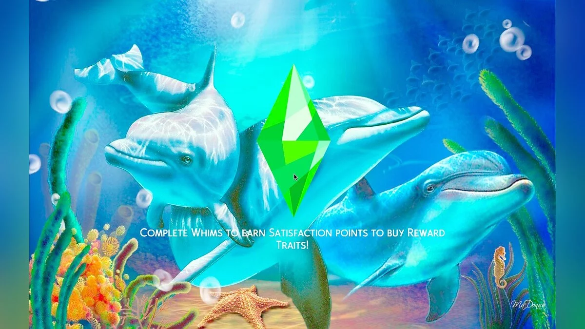 The Sims 4 — Three dolphins underwater