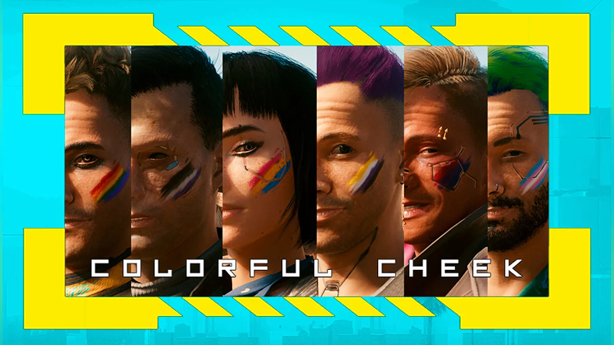 Cyberpunk 2077 — mejillas coloridas