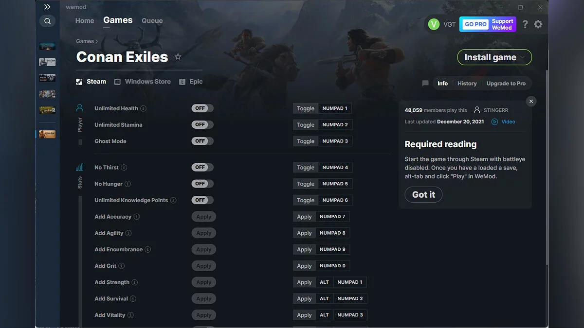 Conan Exiles — Trainer (+17) from 12/20/2021 [WeMod]