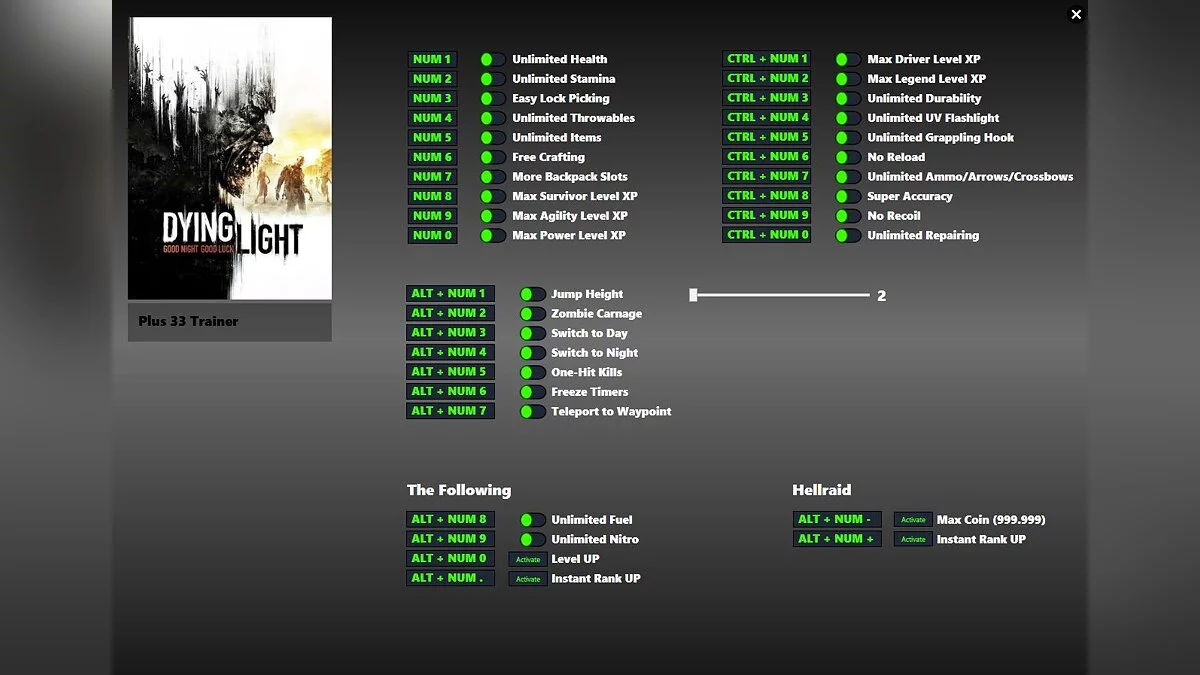 Dying Light — Trainer (+33) from 12/23/2021 [v1.46.0+]