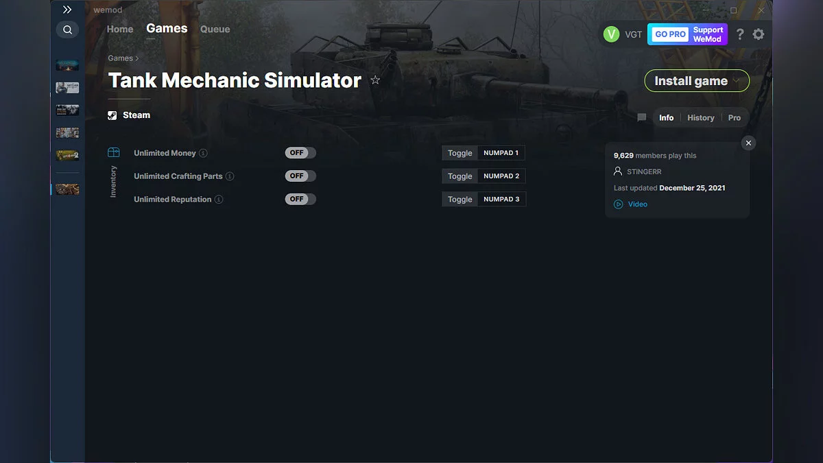 Tank Mechanic Simulator — Trainer (+3) from 12/25/2021 [WeMod]