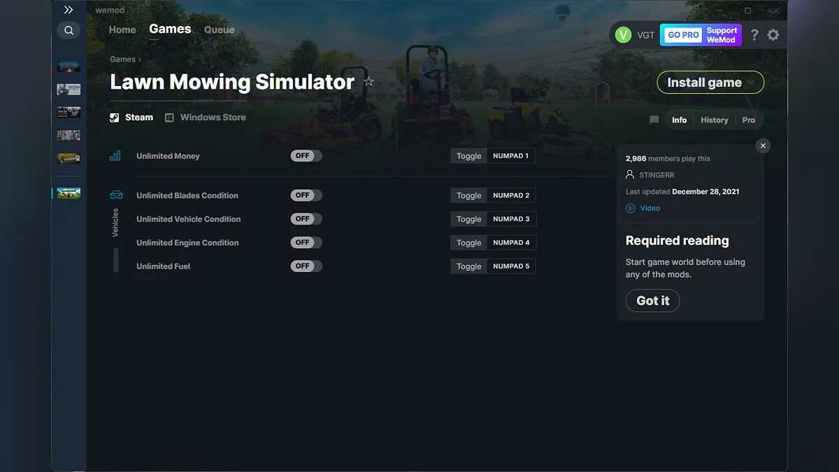 Lawn Mowing Simulator — Trainer (+5) from 12/28/2021 [WeMod]