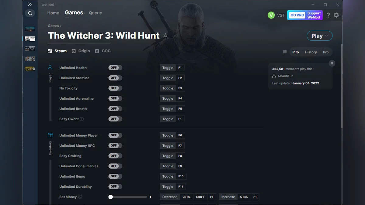 The Witcher 3: Wild Hunt — Trainer (+26) from 01/04/2022 [WeMod]