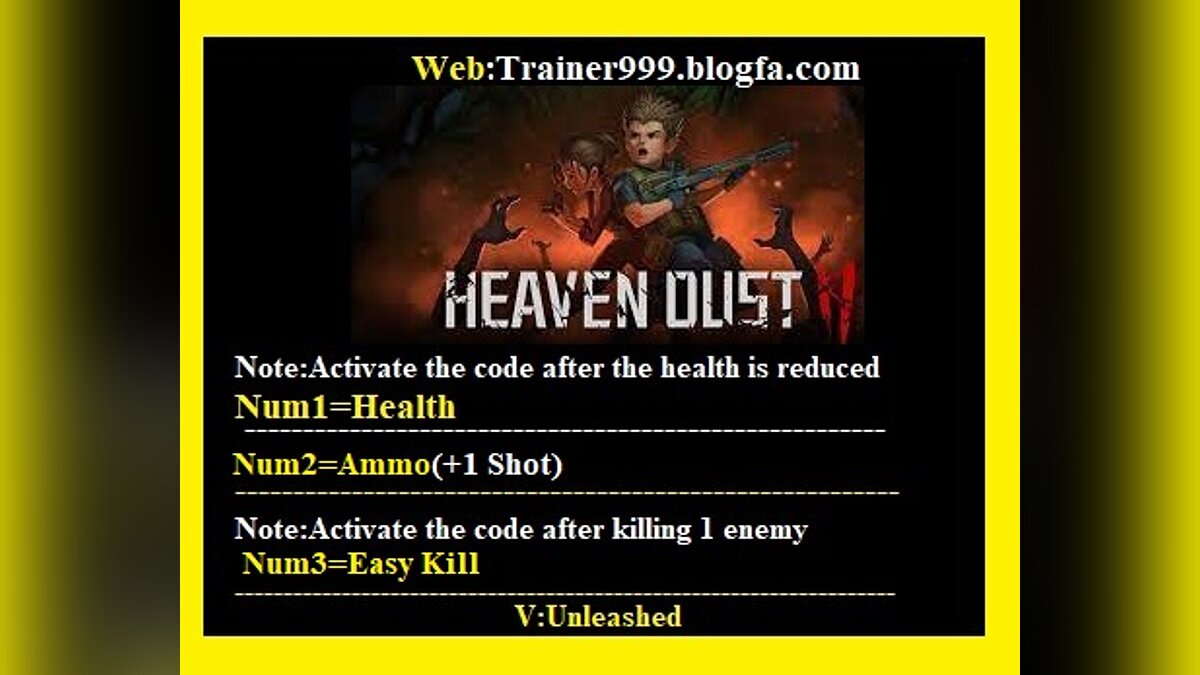 Heaven Dust 2 — Trainer (+3) [Unleashed Version]