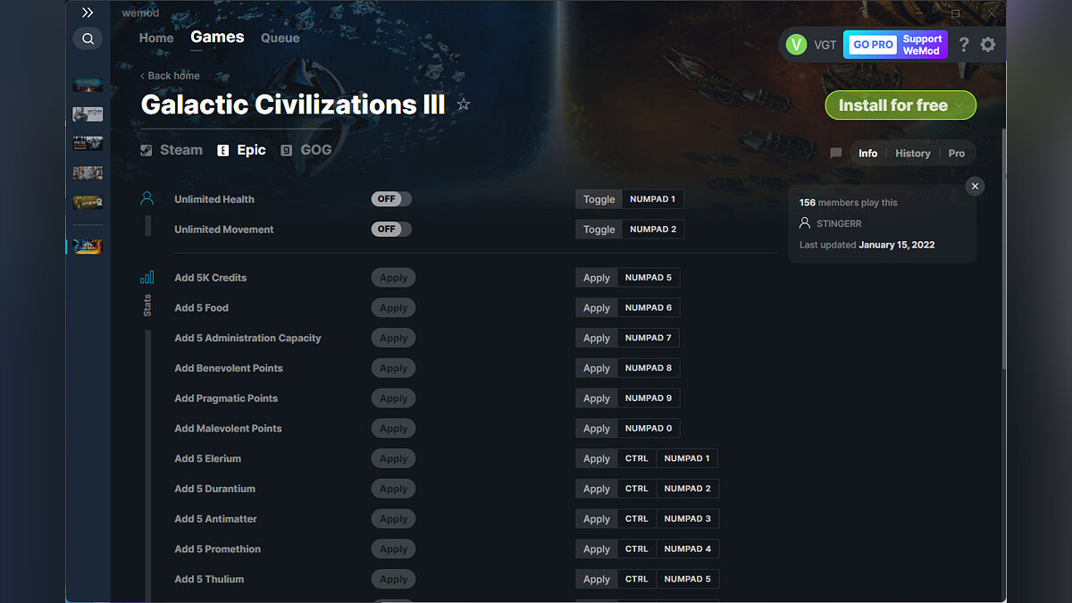 Galactic Civilizations 3 — Trainer (+30) from 01/15/2022 [WeMod]