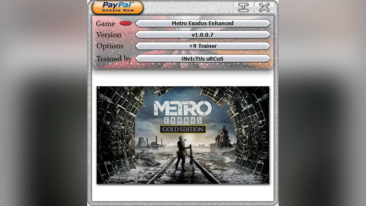 Metro Exodus — Entrenador (+9) [1.0.0.7]