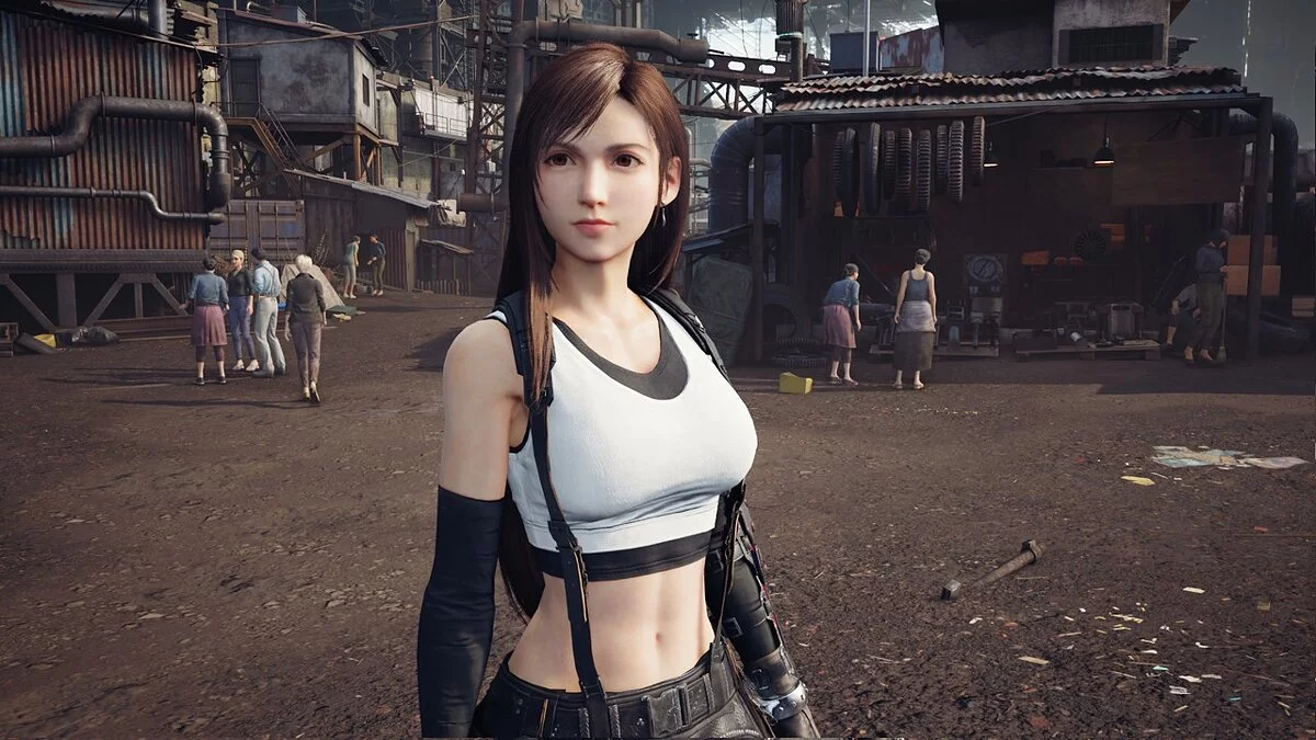 Final Fantasy VII Remake — El cabello y los ojos originales de Tifa.