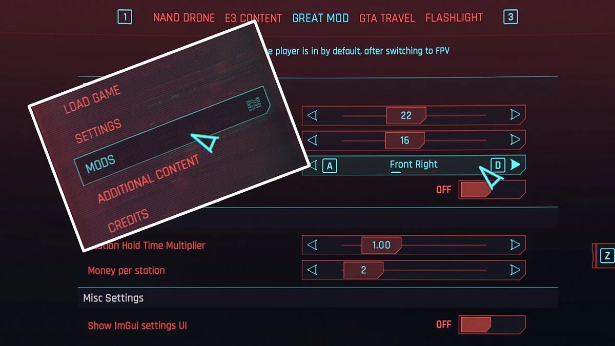 Cyberpunk 2077 — Native Settings UI - own interface