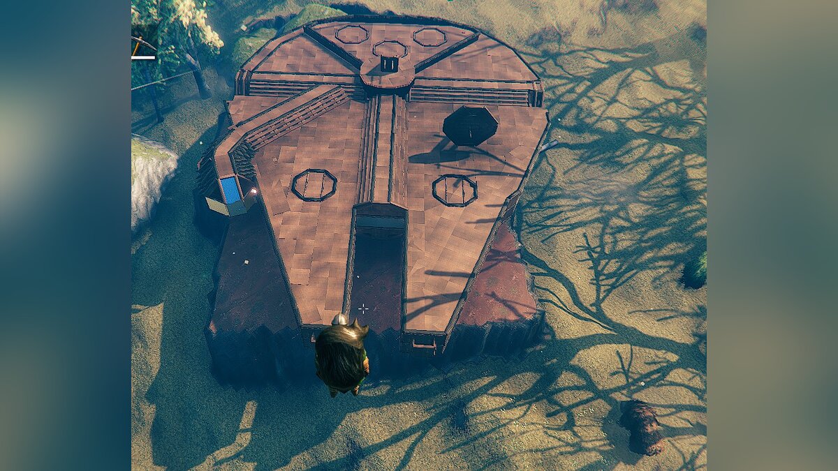 Valheim — House shaped like the Millennium Falcon