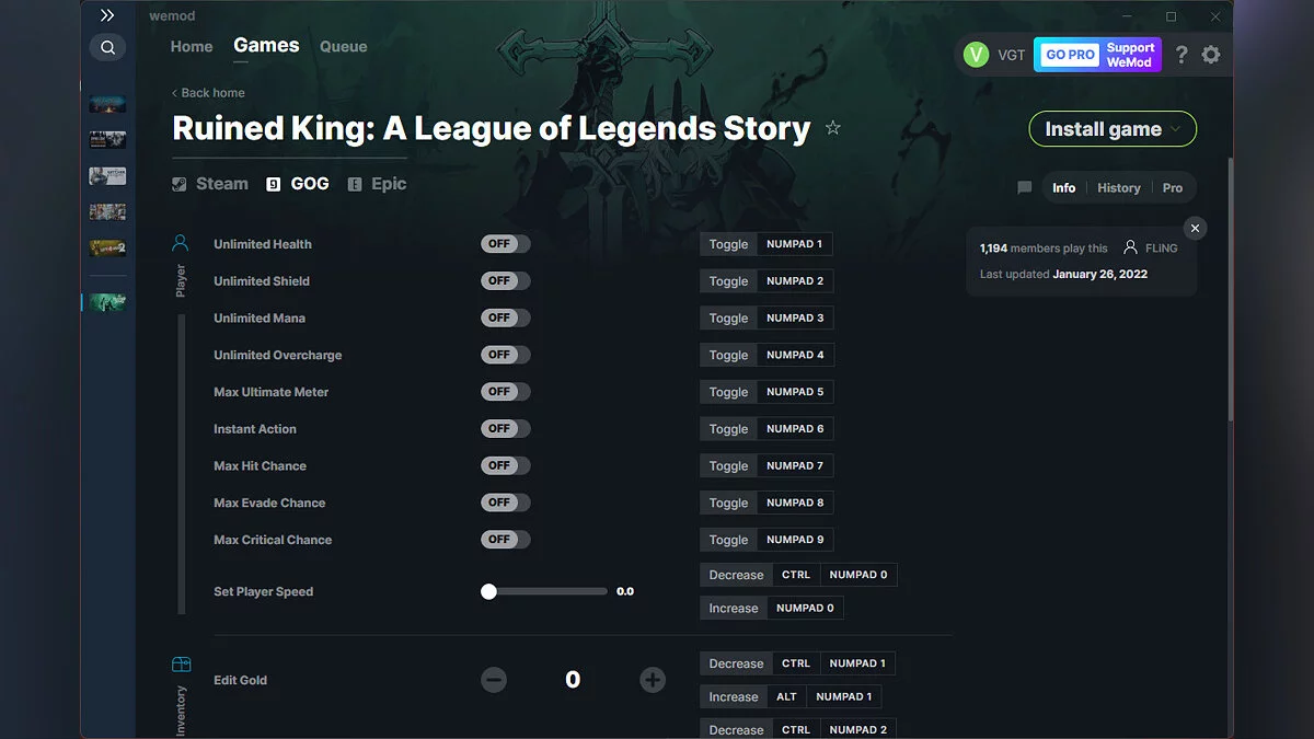 Ruined King: A League of Legends Story — Trener (+27) od 26.01.2022 [WeMod]