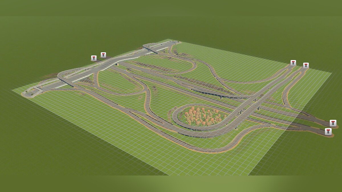 Cities: Skylines — Hybrid interchange