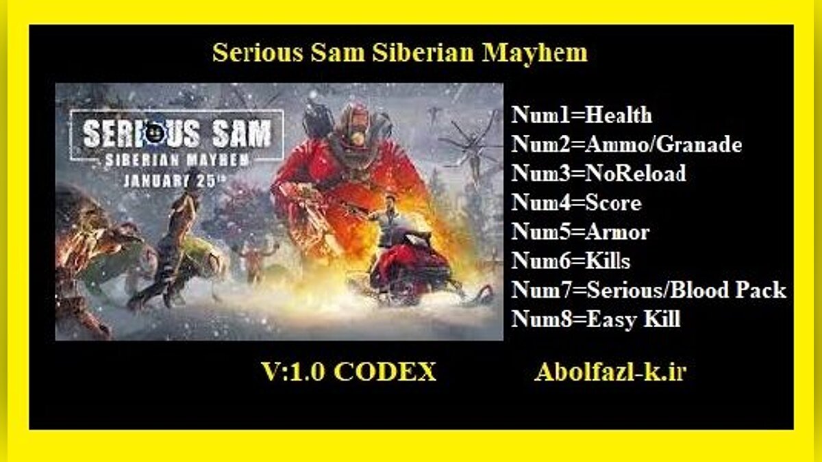 Serious Sam: Siberian Mayhem — Trainer (+8) [1.0]