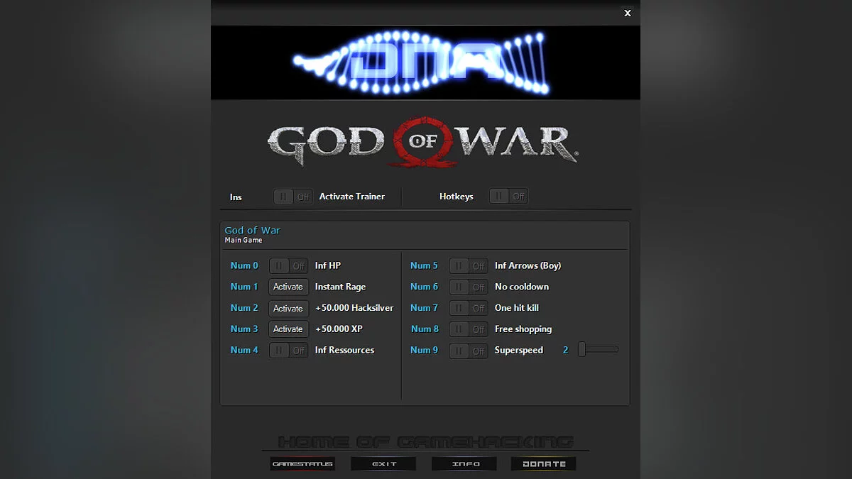 God of War — Entrenador (+10) [1.0.441.9126]