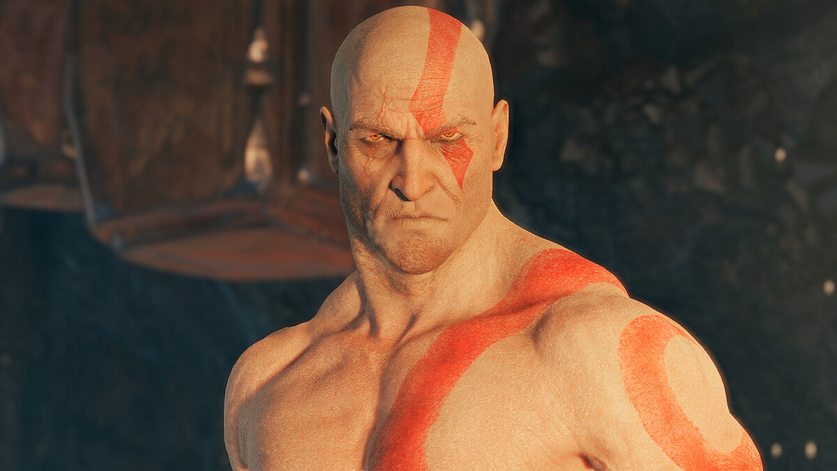 God of War — Kratos without mustache and beard