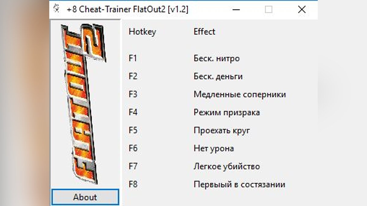 Flatout 2 — Trainer (+8) [v1.2]