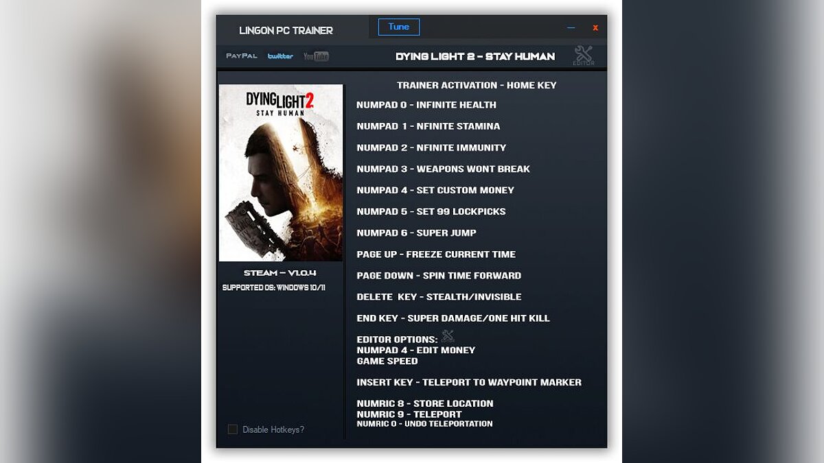 Dying Light 2 Stay Human — Trainer (+14/+16) [1.0.3 -1.0.4]