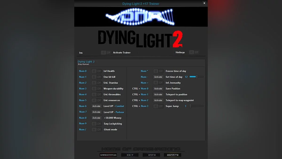 Dying Light 2 Stay Human — Trainer (+13/+17) [1.0.3 - 1.0.4 Fixed]