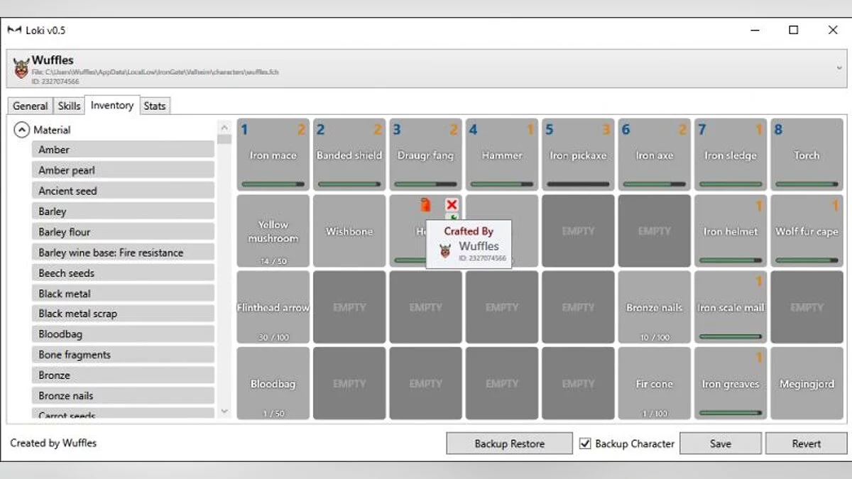 Valheim — Редактор персонажів [0.10]