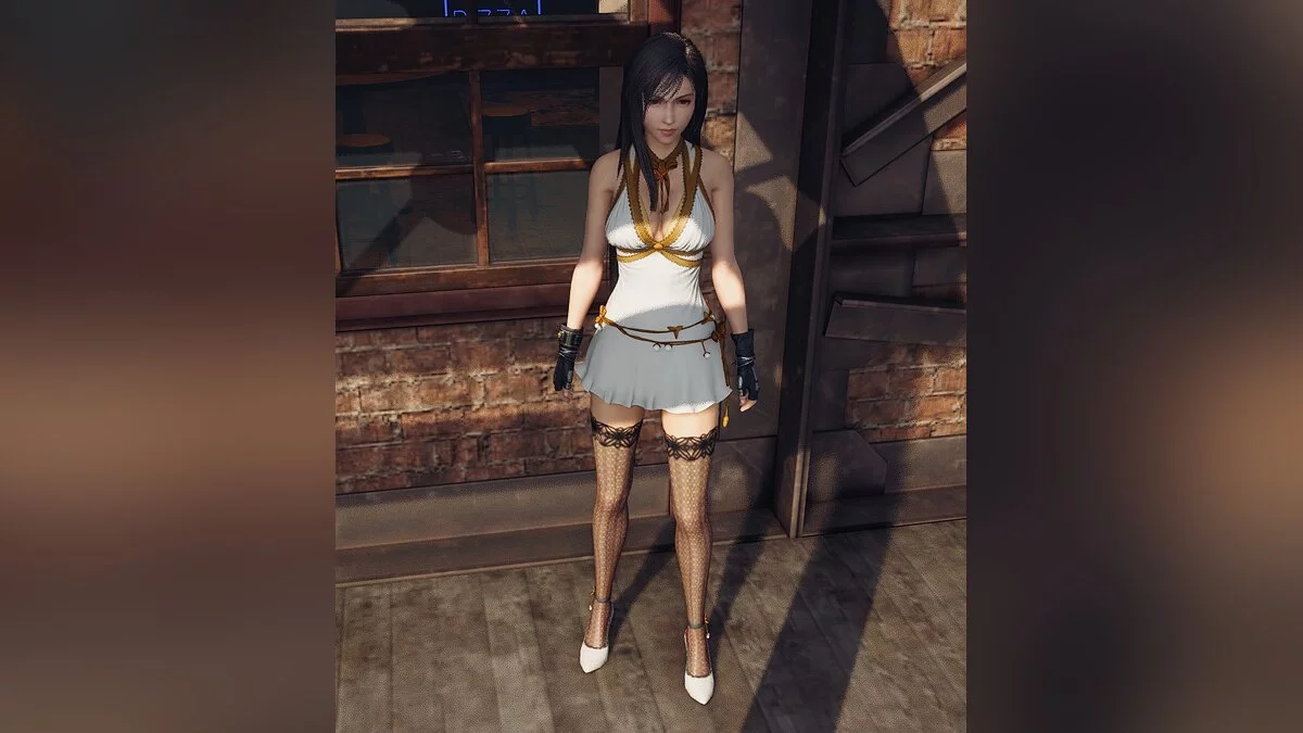 Final Fantasy VII Remake — White and gold dress for Tifa