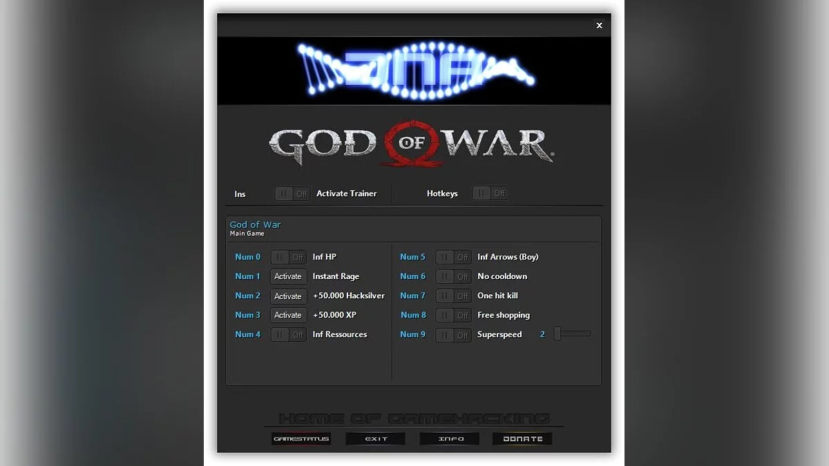 God of War — Entrenador (+10) [1.0.444.9051]