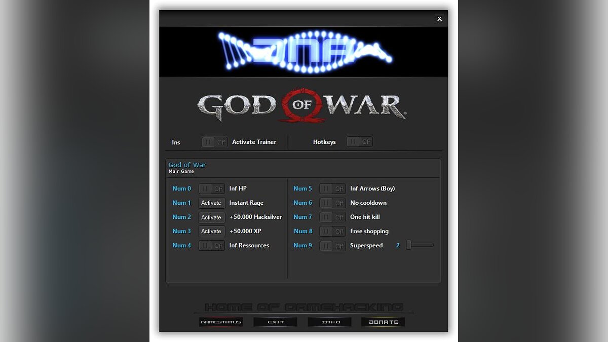 God of War — Trainer (+10) [1.0.445.2290 Fixed]