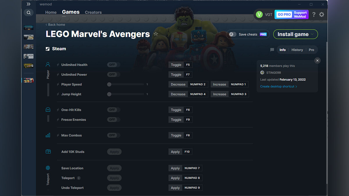 LEGO Marvel&#039;s Avengers — Trainer (+11) from 02/13/2022 [WeMod]