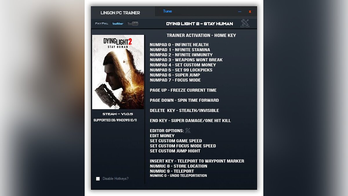 Dying Light 2 Stay Human — Trainer (+14/+16) [1.0.3 -1.0.5]