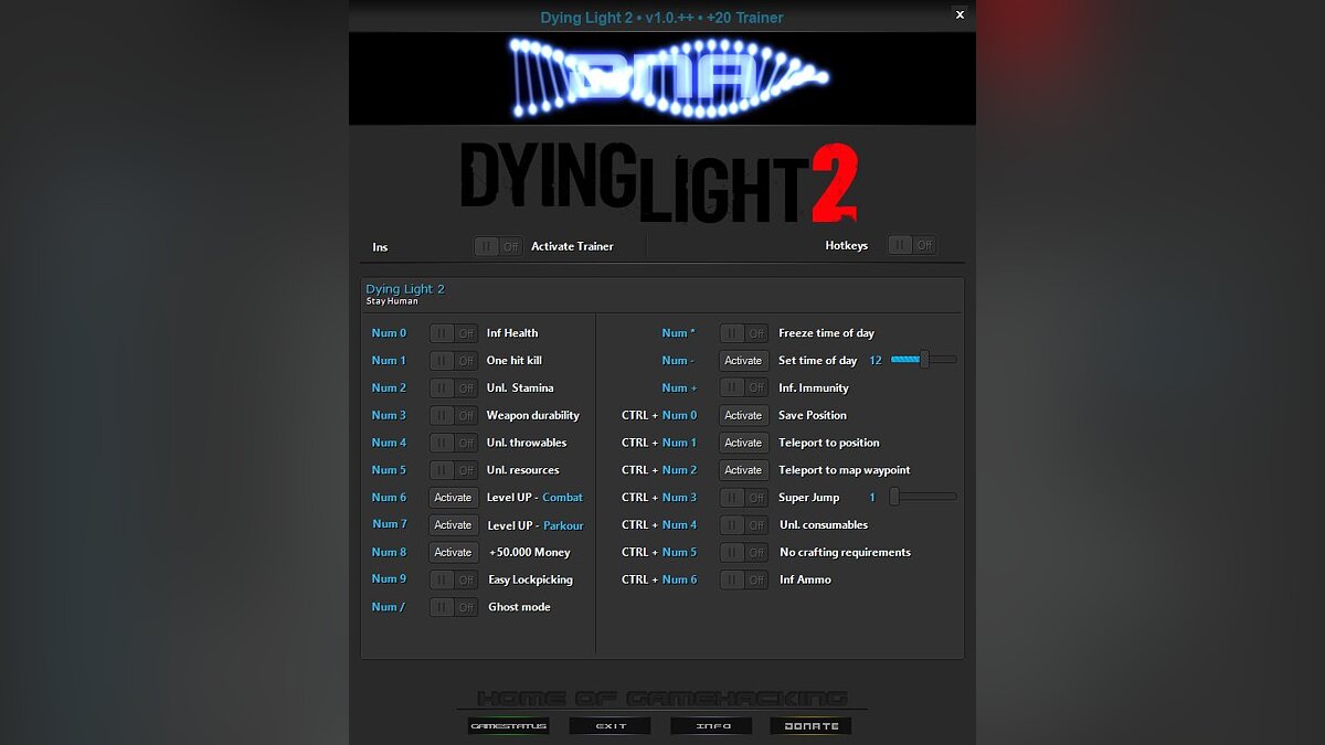 Dying Light 2 Stay Human — Trainer (+13/+17/+20) [1.0.3 - 1.0.5]