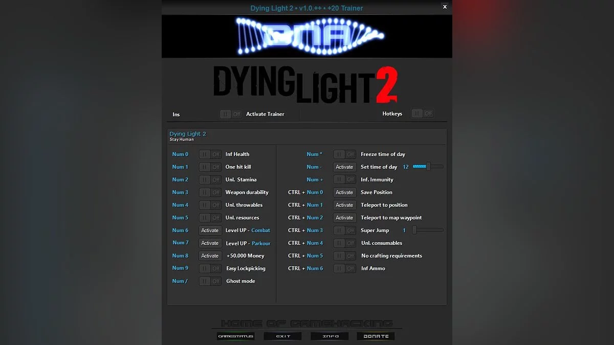 Dying Light 2 Stay Human — Trainer (+13/+17/+20) [1.0.3 - 1.0.5]