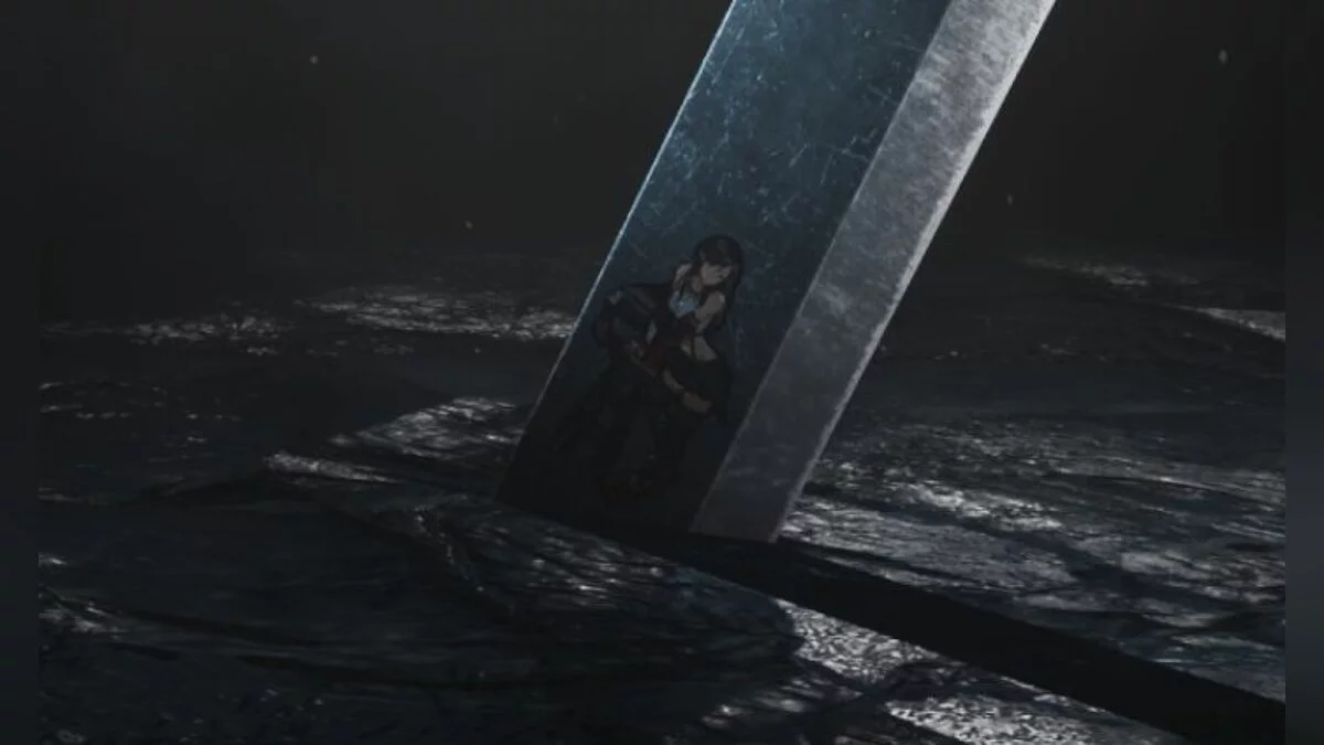 Final Fantasy VII Remake — Рисунок Тифы на мече