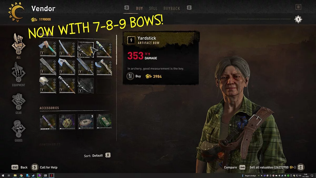 Dying Light 2 Stay Human — Легендарное оружие и экипировка в магазинах