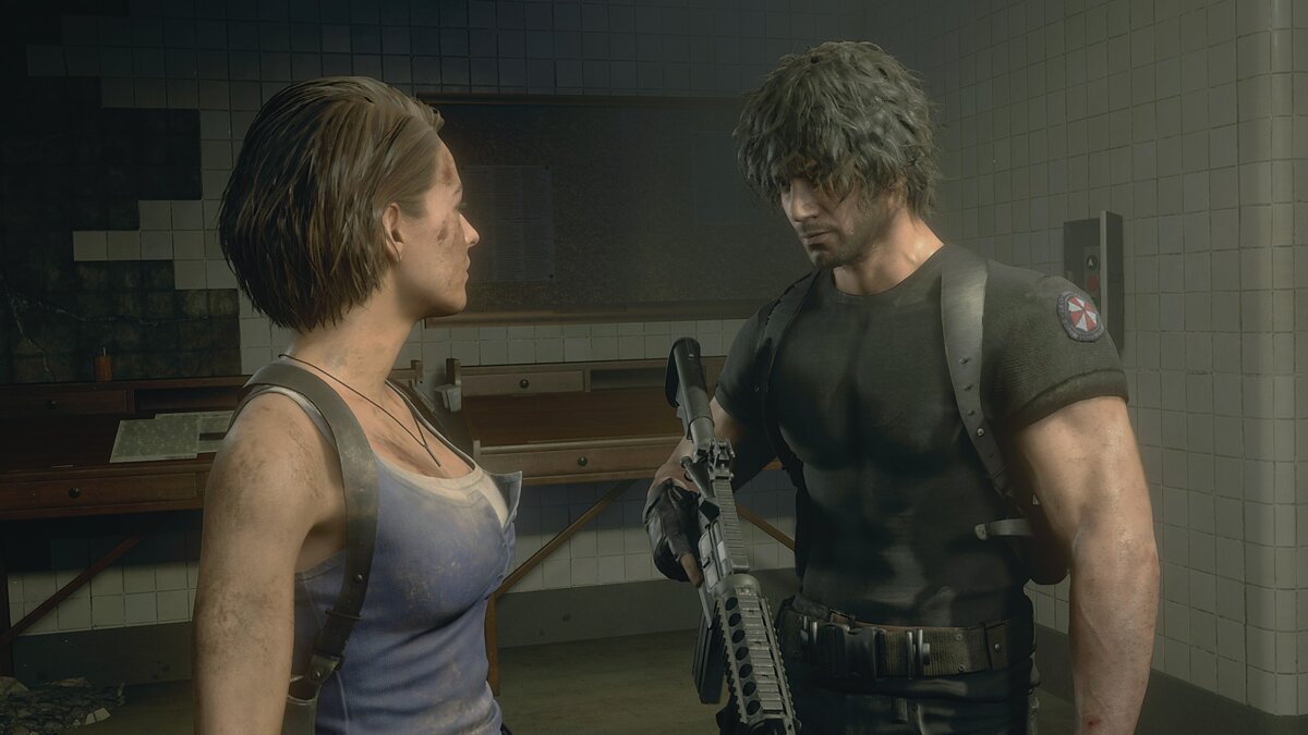 Resident Evil 3 — Carlos in a T-shirt and jeans