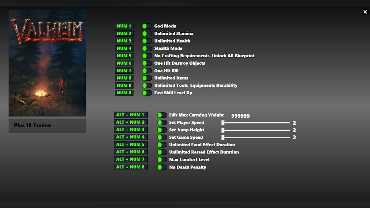 Valheim — Trainer (+18) from 21.02.2022