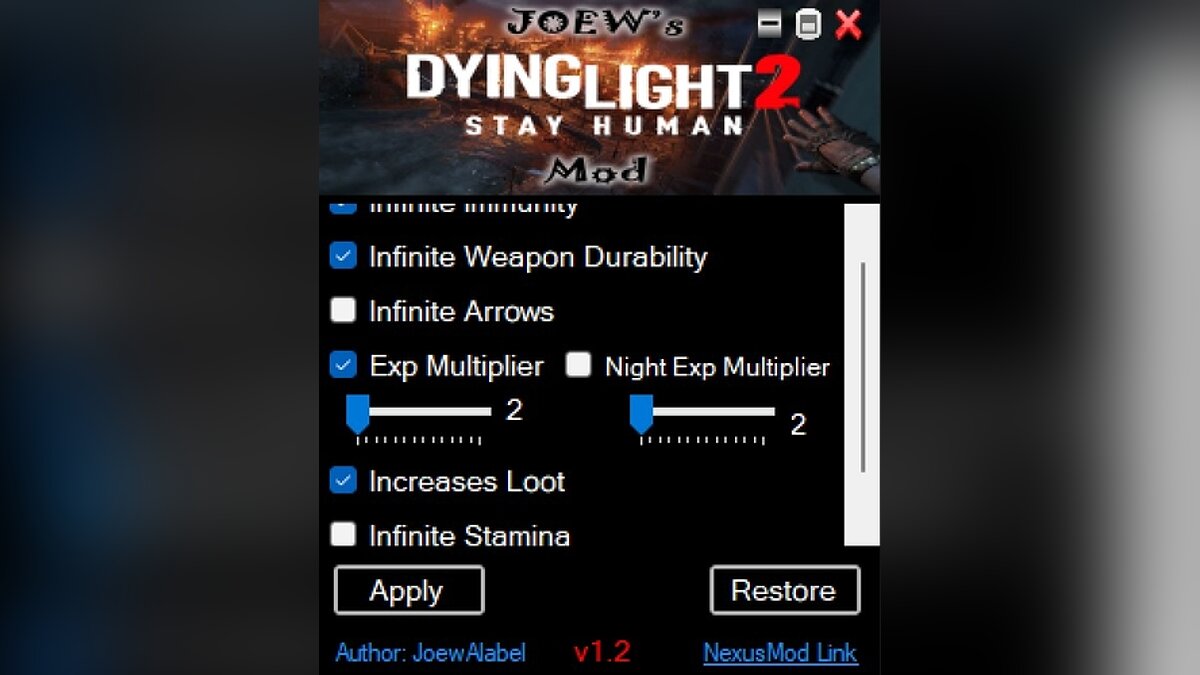 Dying Light 2 Stay Human — Cheat Mod – Joew Dying Light 2 Mod 1.2