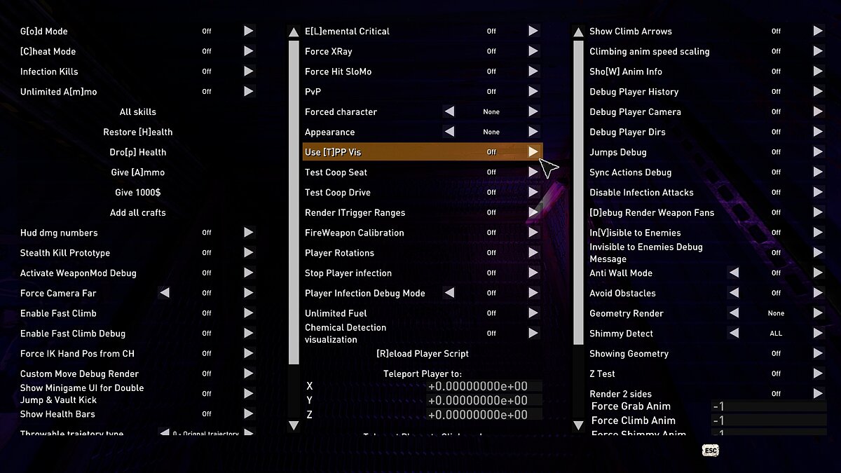 Dying Light 2 Stay Human — Developer Menu 1.0.6c