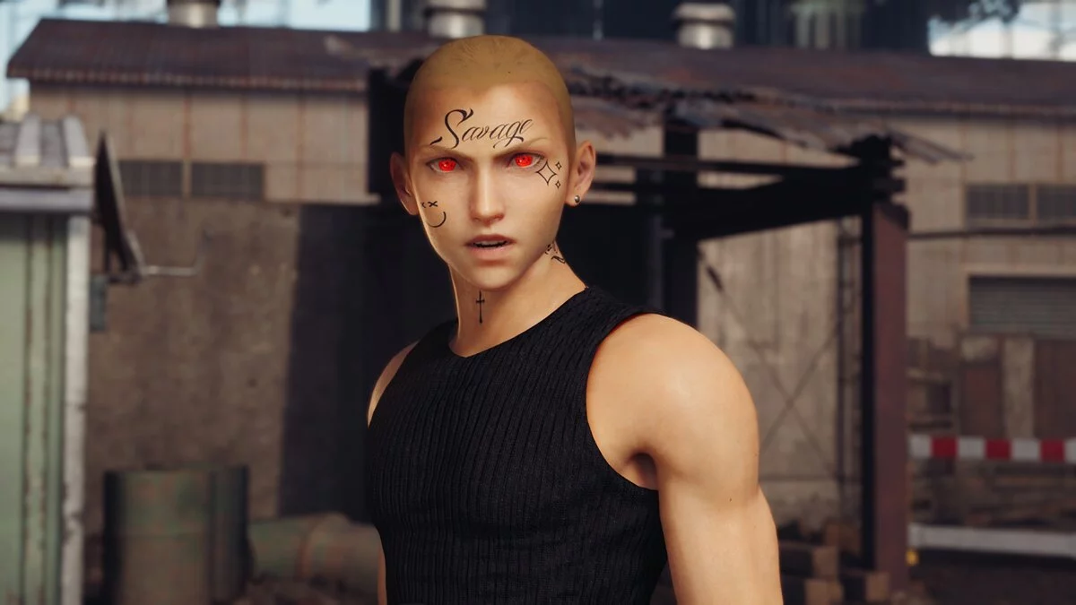 Final Fantasy VII Remake — Claude's face tattoos