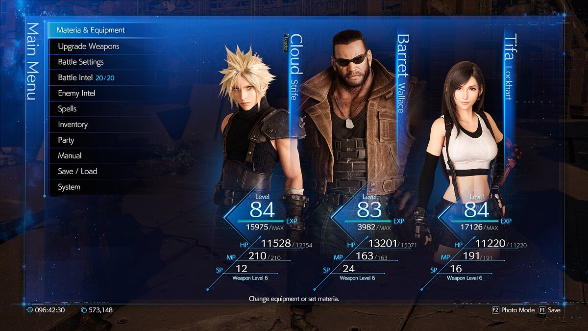 Final Fantasy VII Remake — Leveling up to level 99