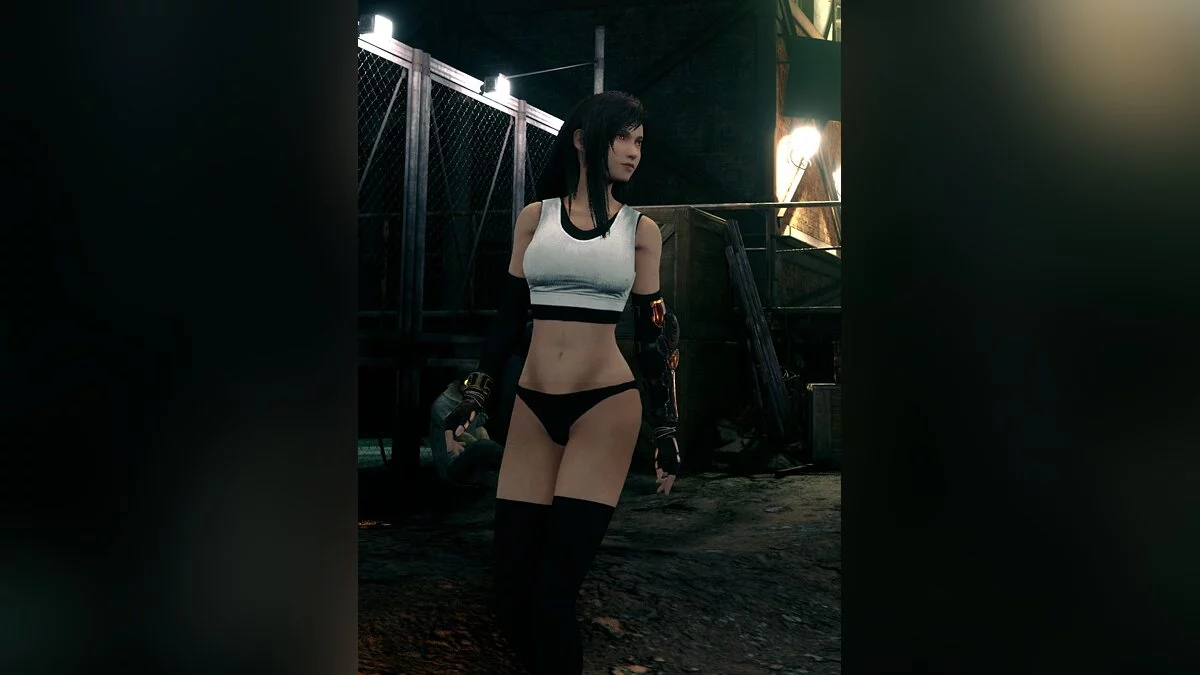 Final Fantasy VII Remake — Tifa without a skirt in black panties