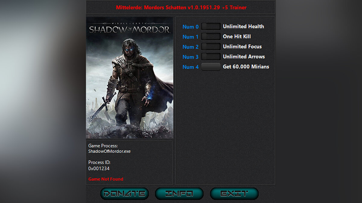 Middle-earth: Shadow of Mordor — Trainer (+5) [1.0.1951.29]