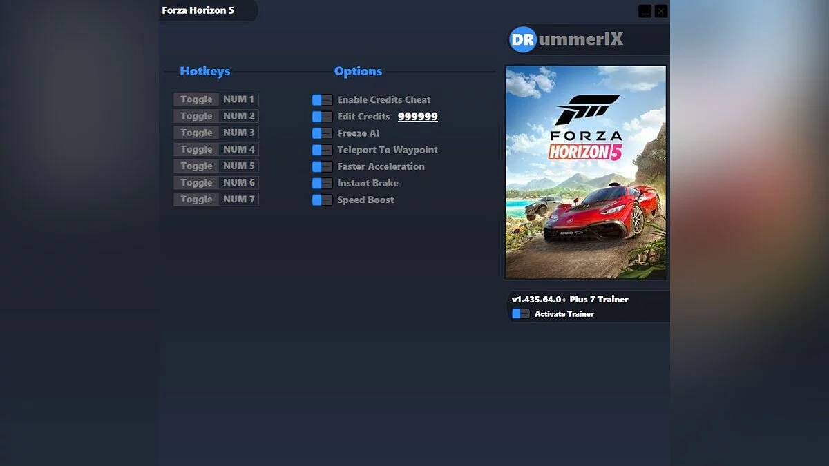 Forza Horizon 5 — Trainer (+7) [Game Version: v1.435.64.0+]