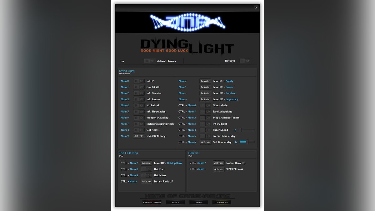 Dying Light — Trainer (+27) [1.42 - 1.48.0 Fixed]