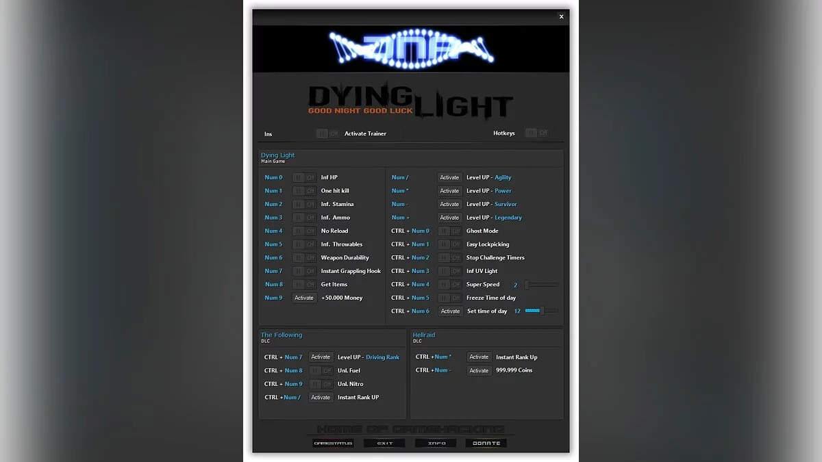 Dying Light — Trener (+27) [1.42 - 1.48.0 Popravljeno]