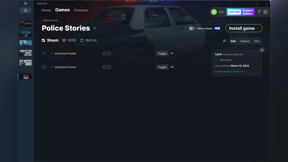 Police Stories — Trener (+2) od 10.3.2022 [WeMod]