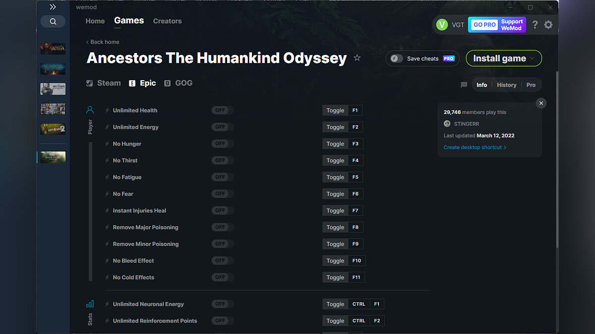 Ancestors: The Humankind Odyssey — Trainer (+17) from 03/12/2022 [WeMod]