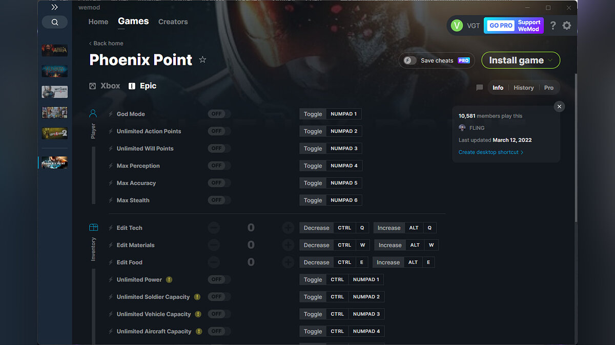 Phoenix Point — Trainer (+23) from 03/12/2022 [WeMod]