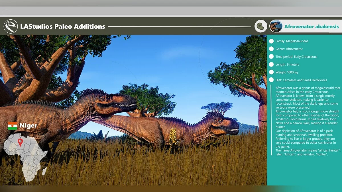 Jurassic World Evolution — Афровенатор - новий вид