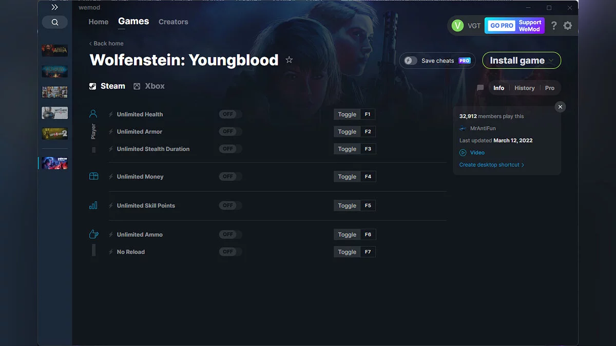 Wolfenstein: Youngblood — Trainer (+7) from 03/12/2022 [WeMod]